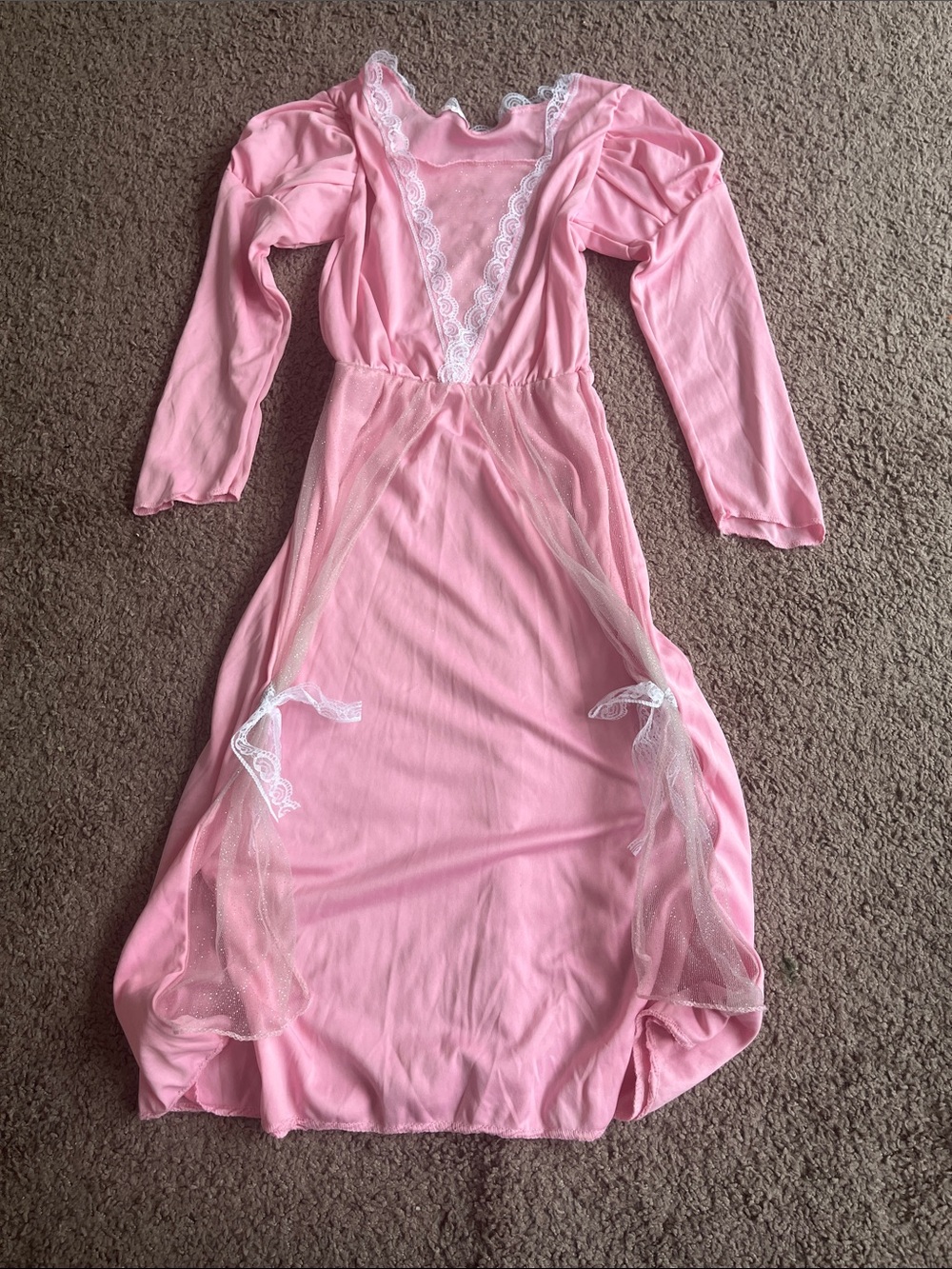 Pink Lace Trim Vintage-Inspired Dress